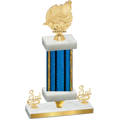 Premium Single Blue Glacier Third Place Swimming Trophy