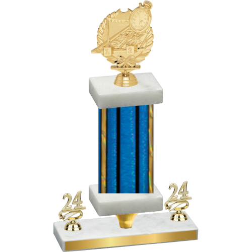 Premium Single Blue Glacier Year Swimming Trophy