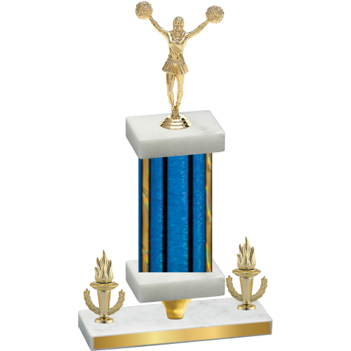 Premium Single Blue Glacier Victory Cheerleading Trophy