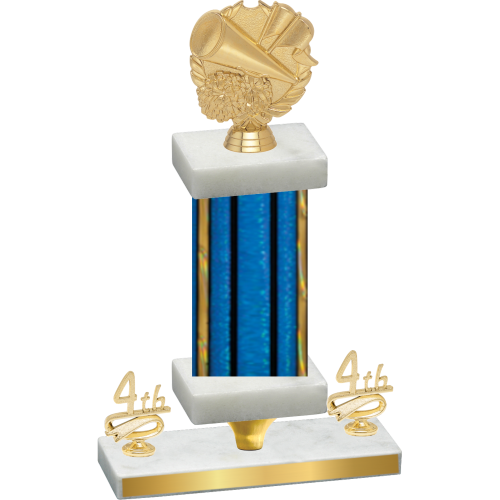 Premium Single Blue Glacier Fourth Place Cheerleading Trophy