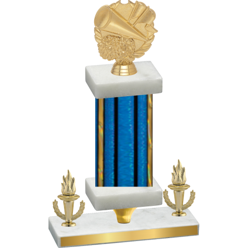 Premium Single Blue Glacier Victory Cheerleading Trophy