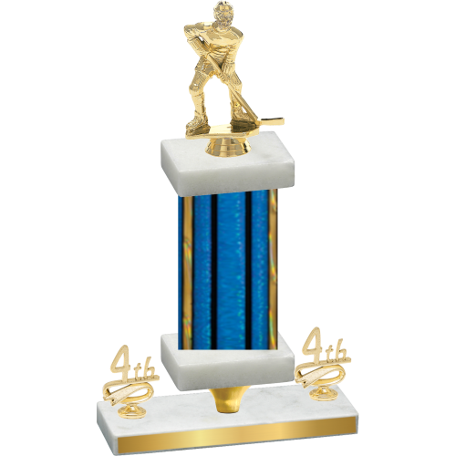 Premium Single Blue Glacier Fourth Place Hockey Trophy