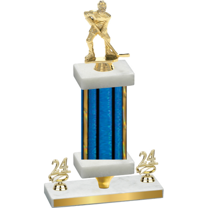 Premium Single Blue Glacier Year Hockey Trophy