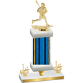 Premium Single Blue Glacier First Place Lacrosse Trophy