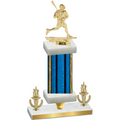 Premium Single Blue Glacier Victory Lacrosse Trophy