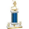 Premium Single Blue Glacier Year Lacrosse Trophy