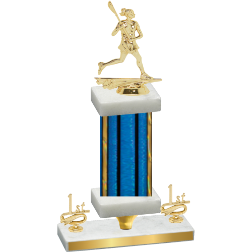 Premium Single Blue Glacier First Place Lacrosse Trophy