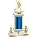 Premium Single Blue Glacier Victory Lacrosse Trophy
