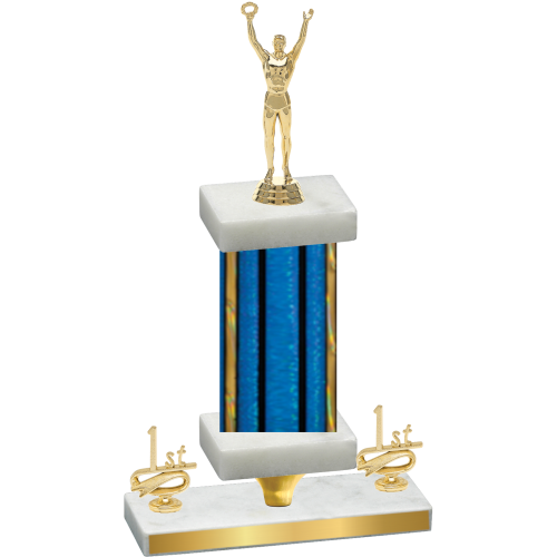 Premium Single Blue Glacier First Place Victory Trophy