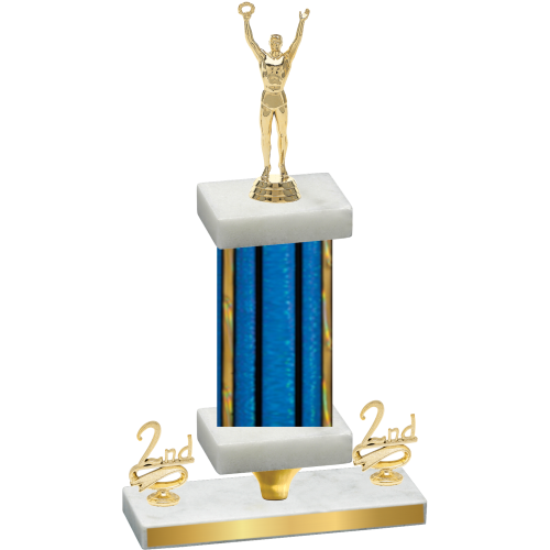 Premium Single Blue Glacier Second Place Victory Trophy