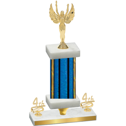 Premium Single Blue Glacier Fourth Place Victory Trophy