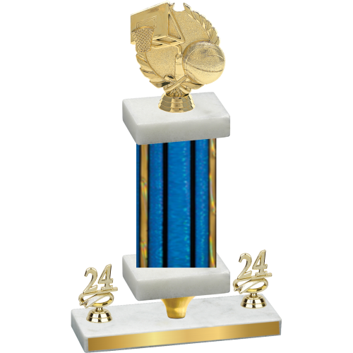 Premium Single Blue Glacier Year Basketball Trophy