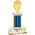 Premium Single Blue Glacier Third Place Pickleball Trophy