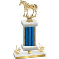 Premium Single Blue Glacier First Place Horses Trophy