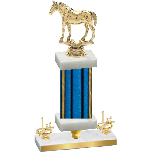Premium Single Blue Glacier First Place Horses Trophy