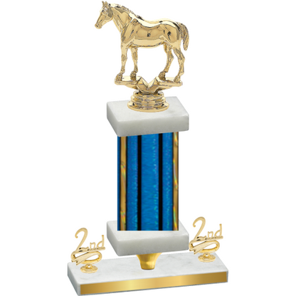 Premium Single Blue Glacier Second Place Horses Trophy