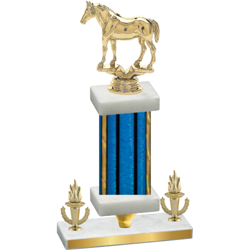 Premium Single Blue Glacier Victory Horses Trophy