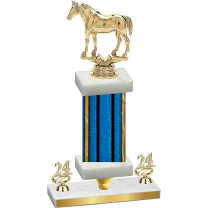 Premium Single Blue Glacier Year Horses Trophy