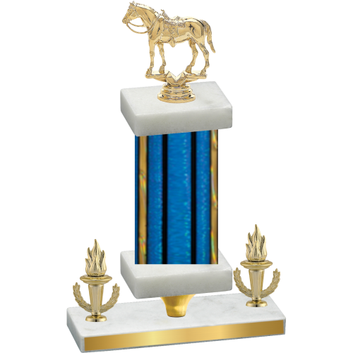 Premium Single Blue Glacier Victory Horses Trophy