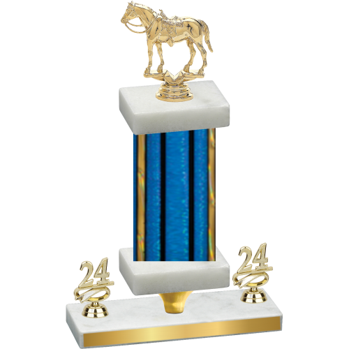 Premium Single Blue Glacier Year Horses Trophy