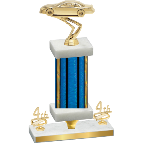Premium Single Blue Glacier Fourth Place Cars Trophy