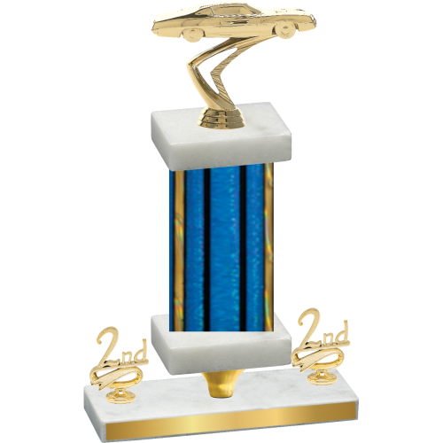 Premium Single Blue Glacier Second Place Cars Trophy