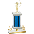 Premium Single Blue Glacier Third Place Archery Trophy