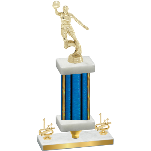 Premium Single Blue Glacier First Place Basketball Trophy