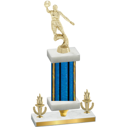 Premium Single Blue Glacier Victory Basketball Trophy