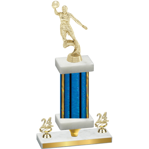 Premium Single Blue Glacier Year Basketball Trophy