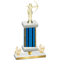 Premium Single Blue Glacier Fourth Place Archery Trophy