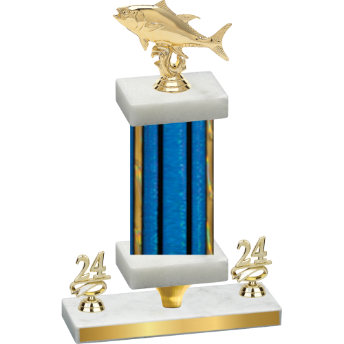 Premium Single Blue Glacier Year Fishing Trophy