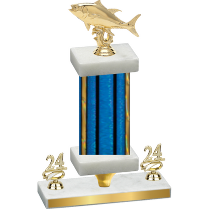 Premium Single Blue Glacier Year Fishing Trophy