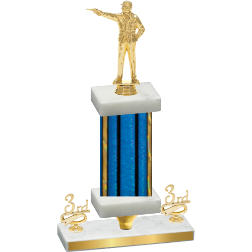 Premium Single Blue Glacier Third Place Shooter Trophy