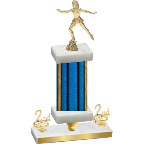 Premium Single Blue Glacier Second Place Skater Trophy