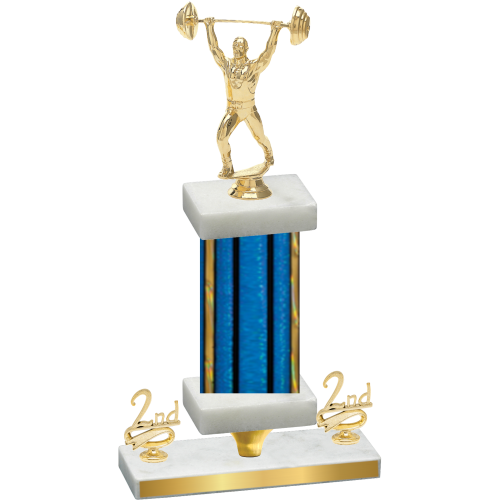 Premium Single Blue Glacier Second Place Weights Trophy