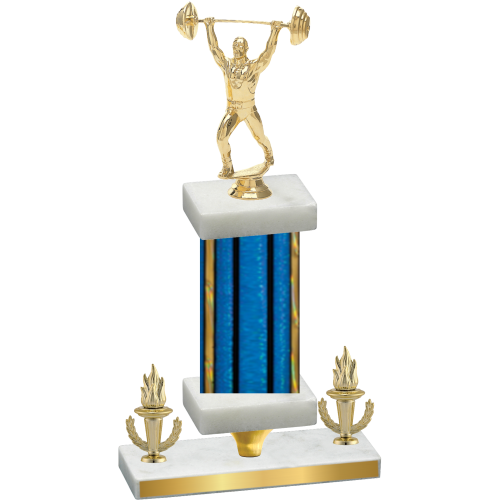 Premium Single Blue Glacier Victory Weights Trophy