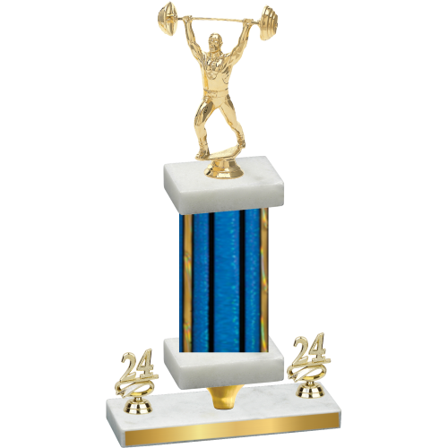 Premium Single Blue Glacier Year Weights Trophy