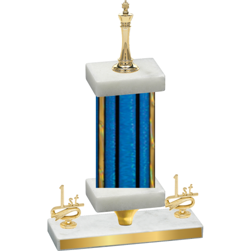 Premium Single Blue Glacier First Place Chess Trophy