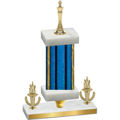 Premium Single Blue Glacier Victory Chess Trophy