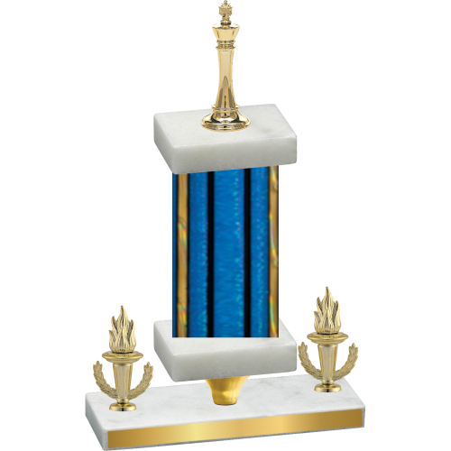 Premium Single Blue Glacier Victory Chess Trophy