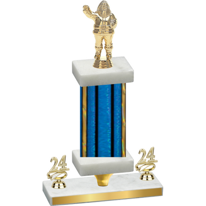 Premium Single Blue Glacier Year Holiday Trophy