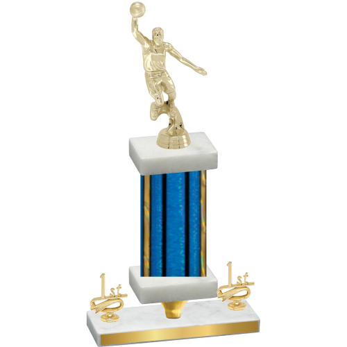 Premium Single Blue Glacier First Place Basketball Trophy