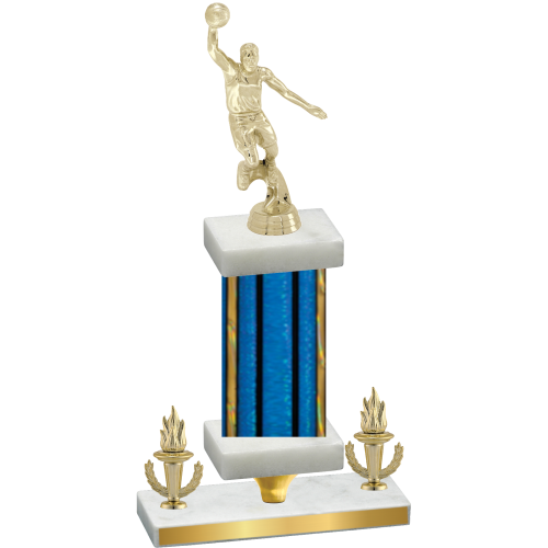 Premium Single Blue Glacier Victory Basketball Trophy