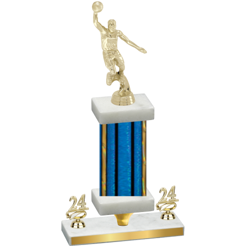 Premium Single Blue Glacier Year Basketball Trophy