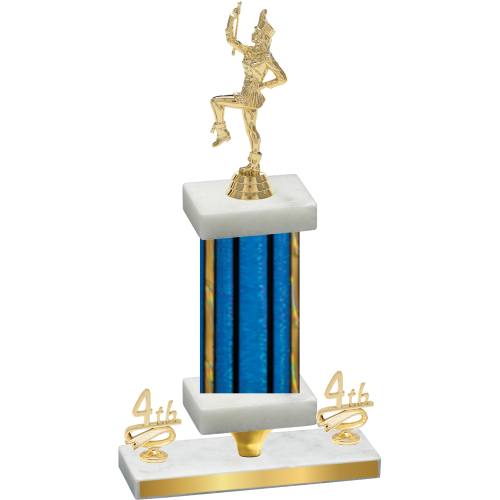 Premium Single Blue Glacier Fourth Place Majorette Trophy