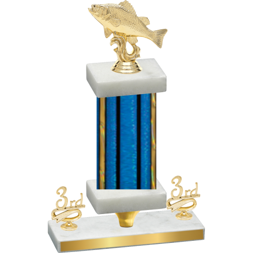 Premium Single Blue Glacier Third Place Fishing Trophy