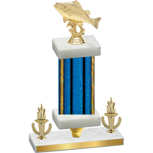 Premium Single Blue Glacier Victory Fishing Trophy