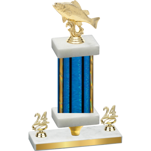 Premium Single Blue Glacier Year Fishing Trophy