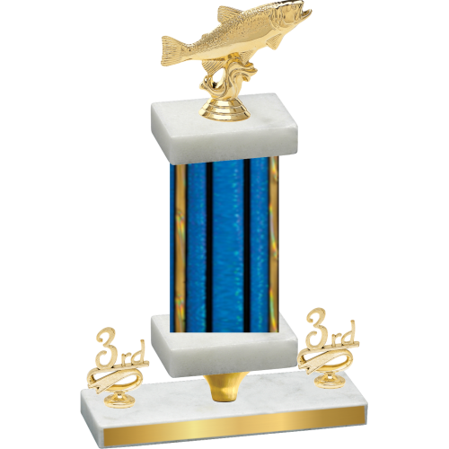 Premium Single Blue Glacier Third Place Fishing Trophy